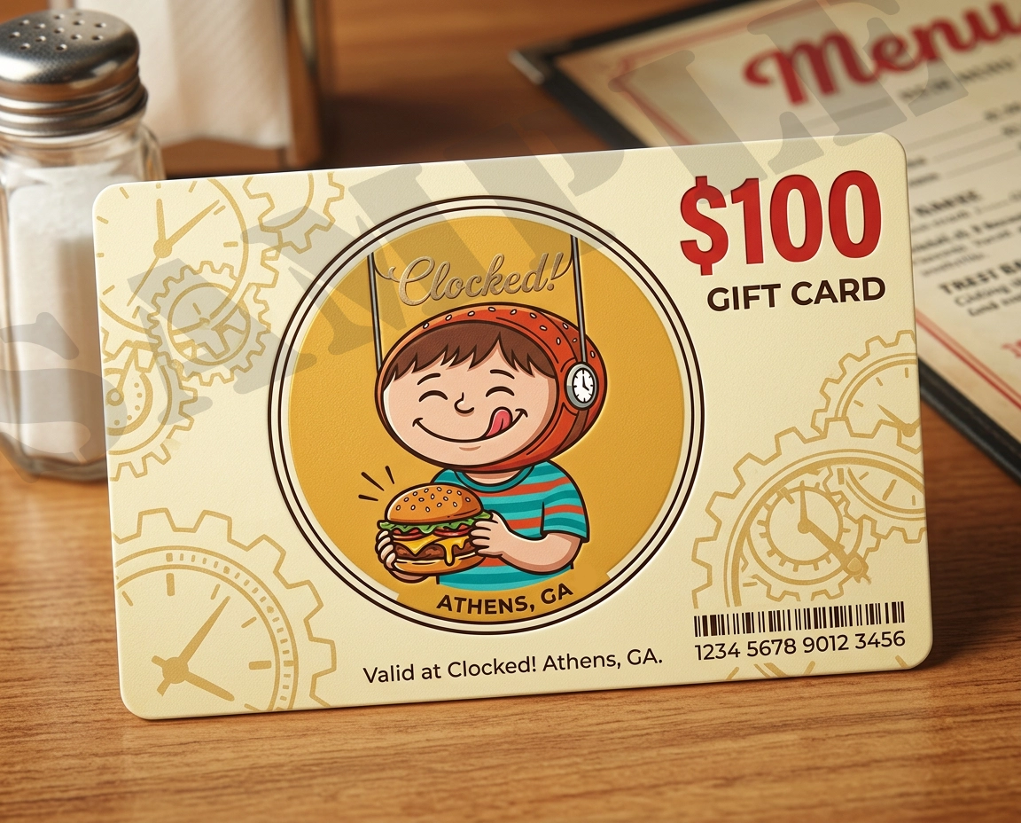 Clocked gift card